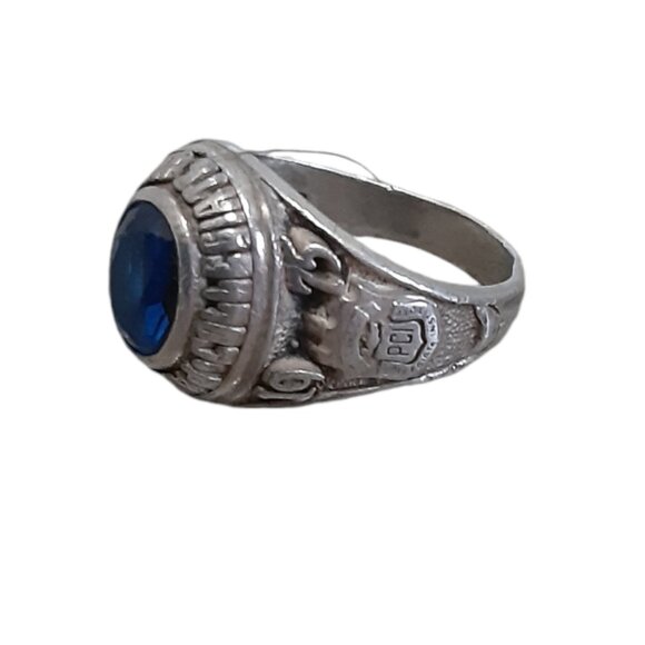 Sterling Silver & Blue Sapphire Class Ring 1975 Parkside Collegiate Stampeders - Picture 2 of 4